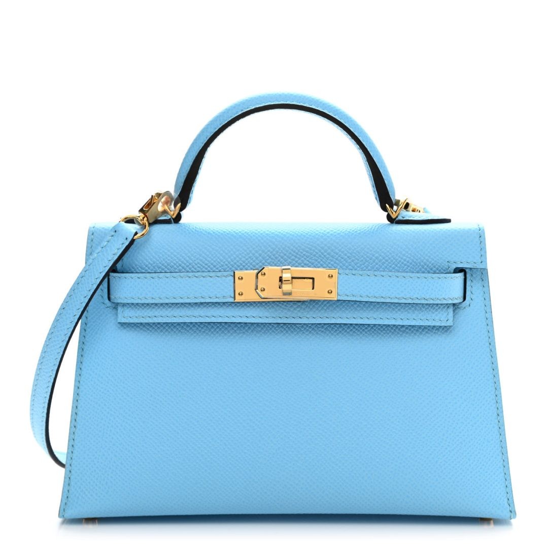 Hermès Epsom Mini Kelly Sellier 20 Bleu