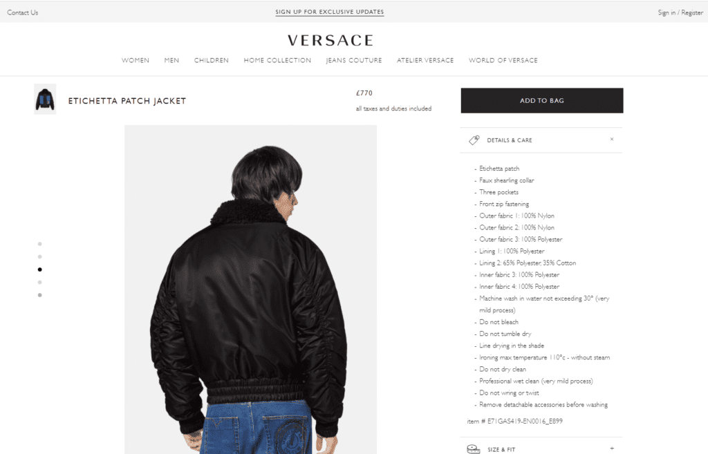 Versace est-il fabriqué en Chine ?