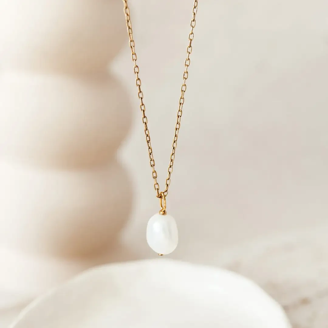 Collier de perles baroques Linjer or et blanc