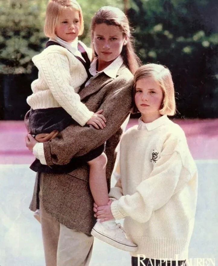 Vintage Ralph Lauren campaign featuring a mother and two daughters.