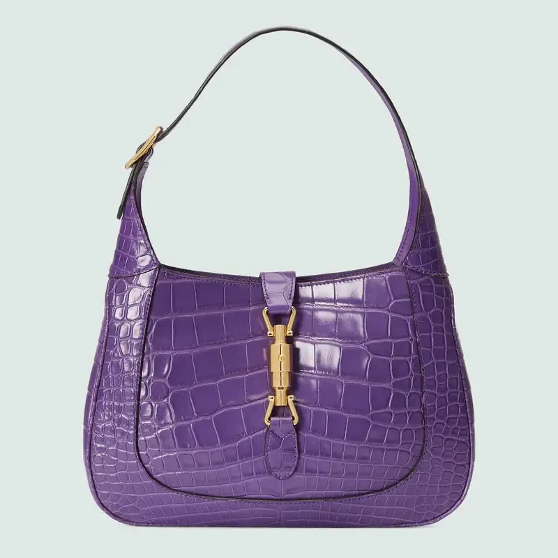 Petit sac en crocodile violet Gucci Jackie 1961