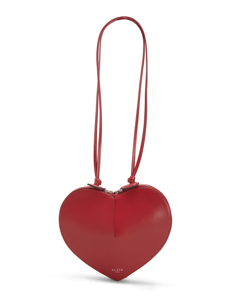 Red Alaia Le Coeur Heart Leather Shoulder Bag 