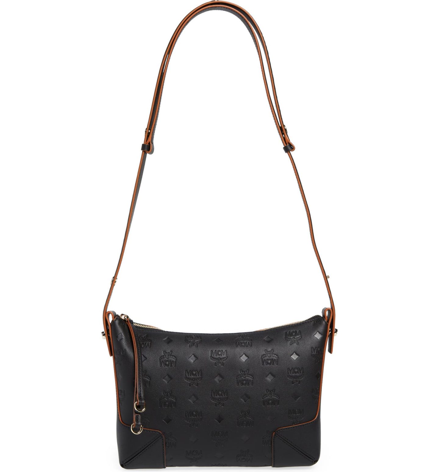 Black MCM Medium Klara Visetos Leather Shoulder Bag 